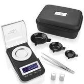 Smart Weigh milligram scale on a clean counter showing precise measurements