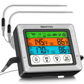 SMARTRO ST54 dual-probe display shows two temps at once for precision cooking.