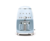 Smeg 50s retro drip coffee machine front view with aroma control and strength options