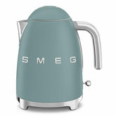Smeg KLF03 Jade kettle with 7-cup capacity for family tea and coffee.