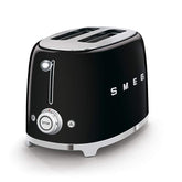 Smeg TSF01 toaster front view with retro styling and space-saving countertop presence.