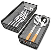 Smgmg 2-pack silverware drawer organizer keeps flatware neatly organized in a roomy drawer.