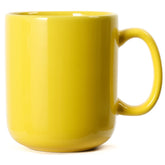 Smilatte 20 oz mug in bright yellow glaze, ideal for daily coffee.