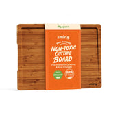 SMIRLY bamboo cutting board large top view for efficient meal prep