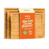 SMIRLY bamboo cutting boards set in large and small sizes for versatile kitchen prep