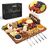 SMIRLY large bamboo cheese board offers ample space for appetizing displays.