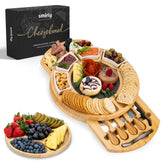 SMIRLY large round bamboo charcuterie board ready for stylish entertaining