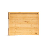 SMIRLY large bamboo cutting board with juice groove keeps juices contained during prep