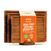 SMIRLY wood cutting boards set shown reversible design for versatile prep