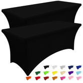 Smiry elastic tablecloth fully covers a 4ft table with secure fit and clean lines.