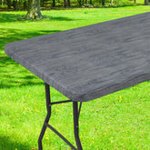Smiry rectangle table cloth cover waterproof vinyl surface protects your table from spills.