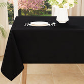Smiry rectangle table cloth shows waterproof surface protecting meals.
