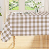 Smiry rectangle table cloth waterproof surface protects dining tables from spills.