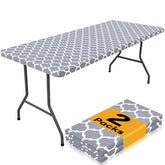Smiry rectangle tablecloth grey on outdoor table for dining
