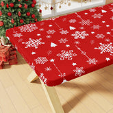 Smiry rectangle tablecloth with elastic edge for a snug table fit.