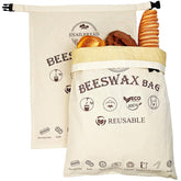 SnailBread XL beeswax bread bag open view keeps sourdough fresh with breathable coating.