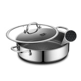 SNOWCLAD saute pan with lid on for easy weeknight meals.