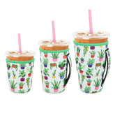 Snowso 3-pack iced coffee sleeves front view with vibrant color options