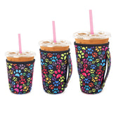 Snowso small no-handle iced coffee sleeve fits 16-18 oz cups and keeps hands comfortable.