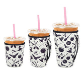 Snowso 3-pack iced coffee sleeves kit fits multiple cup sizes for versatility.