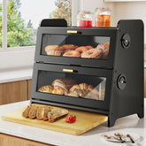 SNTD Bread Box two-tier design on counter offering organized bread storage