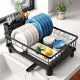 SNTD dish drying rack compact design sits neatly on the counter.