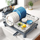 SNTD dish drying rack with compact design fits small countertops and saves space.