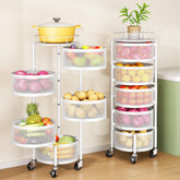 SNTD rotating-fruit-basket 5-tier enables easy access and organized storage.