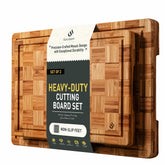 Socisen two-pack bamboo cutting boards with non-slip feet for stable prep