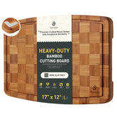 Socisen bamboo cutting board with non-slip design keeps prep steady while chopping.