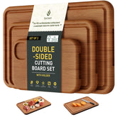Socisen bamboo cutting board set (15x10in) ideal for prep and serving with sturdy construction.