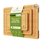 Socisen bamboo cutting board set over sink with non-slip feet for stable prep