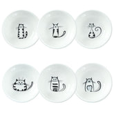 SOCOSY cat ceramic sauce dish set, top view, ideal for dipping sauces