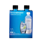 Sodastream 1L carbonating bottles in black twin pack for home drinks