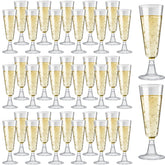 Soelomu champagne flutes in clear plastic for elegant toasts at parties