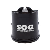 SOG Countertop Sharpener with secure suction base for hands-free sharpening.