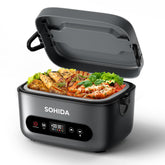 SOHIDA 100W cordless lunch box battery powers heating away from outlets.
