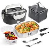 SOHIDA electric lunch box ready for car, office, or home use with universal power options.
