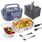 SOHIDA electric lunch box open lid showing the 1.5L stainless steel container for fresh meals.