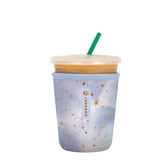 Sok It JavaSok Cosmic Glitter sleeve closeup, durable neoprene with reinforced stitching for long-lasting use.