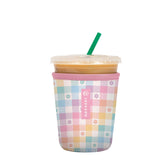 Sok It JavaSok iced coffee sleeve with gingham flowers for stylish insulation
