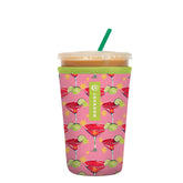 Sok It JavaSok lime-after-lime sleeve on iced coffee cup front view highlighting insulation