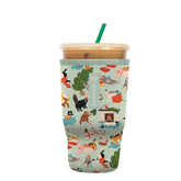 Sok It JavaSok iced coffee sleeve Meowy Mayhem large keeps drinks cooler and hands comfortable.