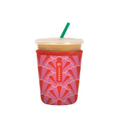JavaSok insulated sleeve around a pink Gatsby cup keeps beverages colder longer.