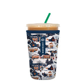 Sok It JavaSok insulated sleeve on iced coffee, keeping drink cold and hands dry.