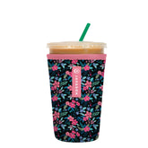 Sok It JavaSok tropical blooms sleeve top view for portable cold sipping