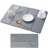 Solavelle large stone drying mat fully extended provides ample counter drying space.