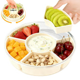 Solevi divided tray with lid and six compartments for organized snacks.