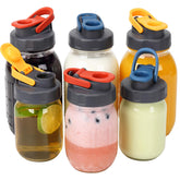 SOLIGT 6-pack regular-mouth lids with pour-spout for easy drinking and pouring.