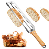 Solldgt adjustable bread slicer with thickness guide for even slices.